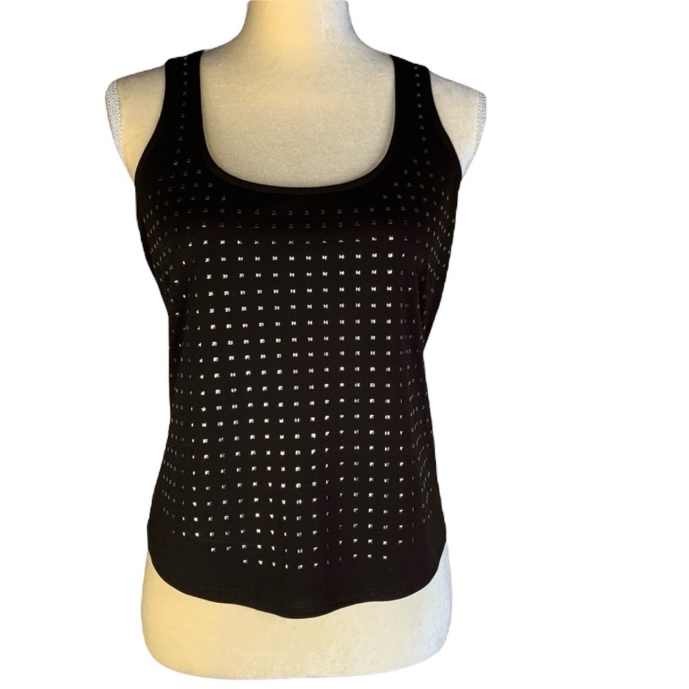 Kenneth Cole Chocolate Brown Tank Top With Studs